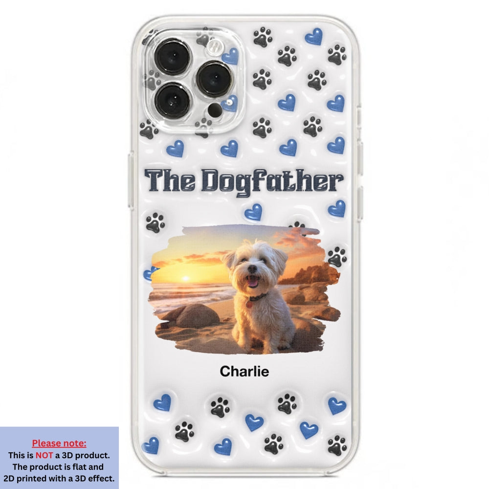 Handsome Dog Dad Personalized 3D Inflated Effect Custom Phone Case for Stylish Protection