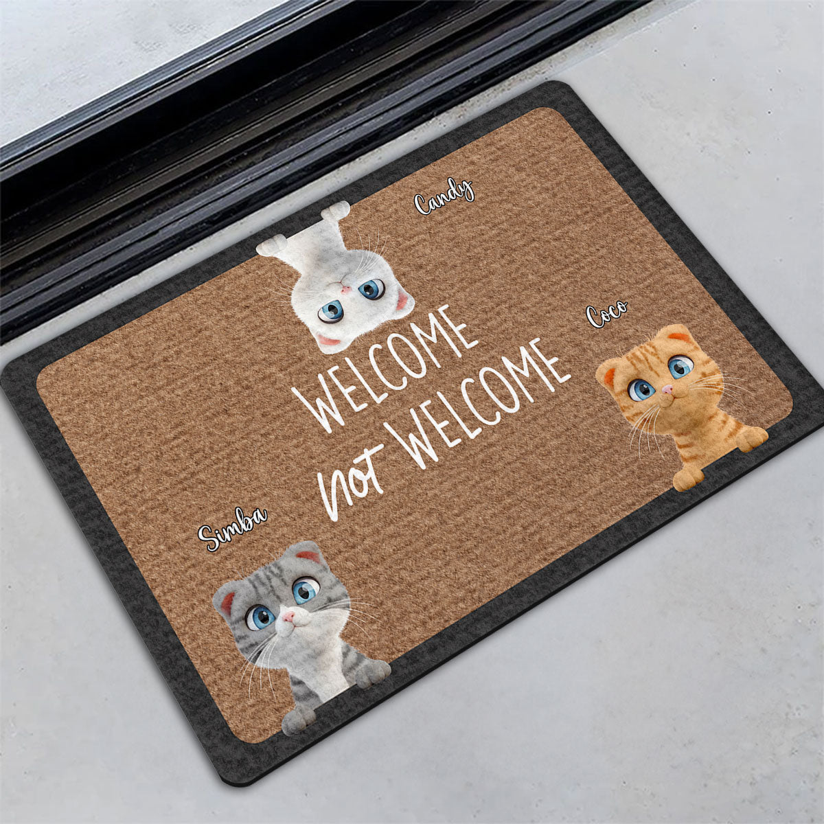 Personalized Custom Pet Doormat: Welcome or Not Welcome