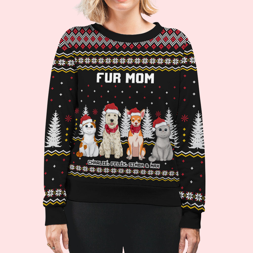 Christmas Pet Pattern - Personalized Custom All-Over-Print Unisex Sweatshirt for Pet Lovers