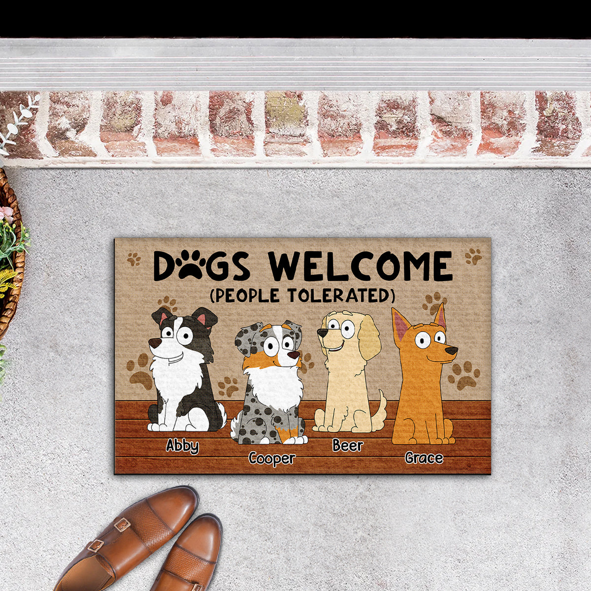 Personalized Custom 'Dogs Welcome People Tolerated' Doormat for Pet Lovers