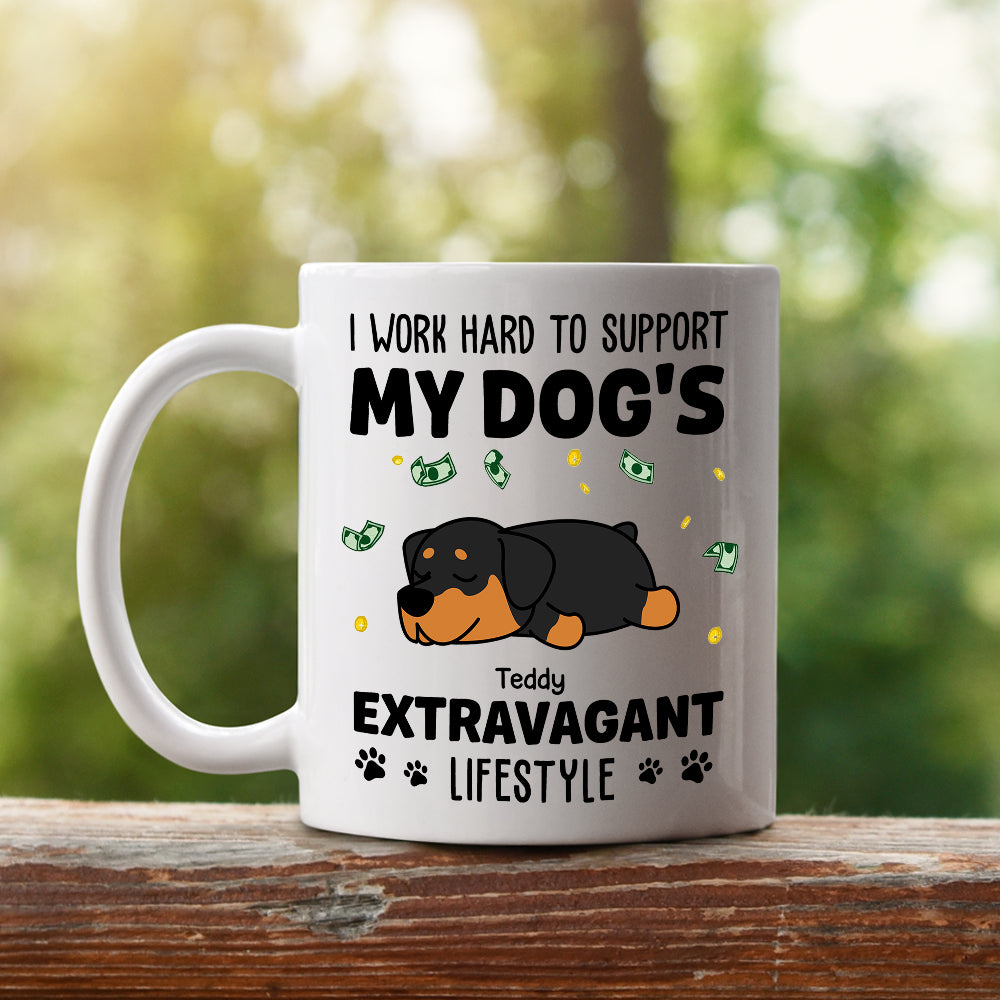 Work Hard - Personalized Custom Ceramic Coffee Mug for Pet Lovers