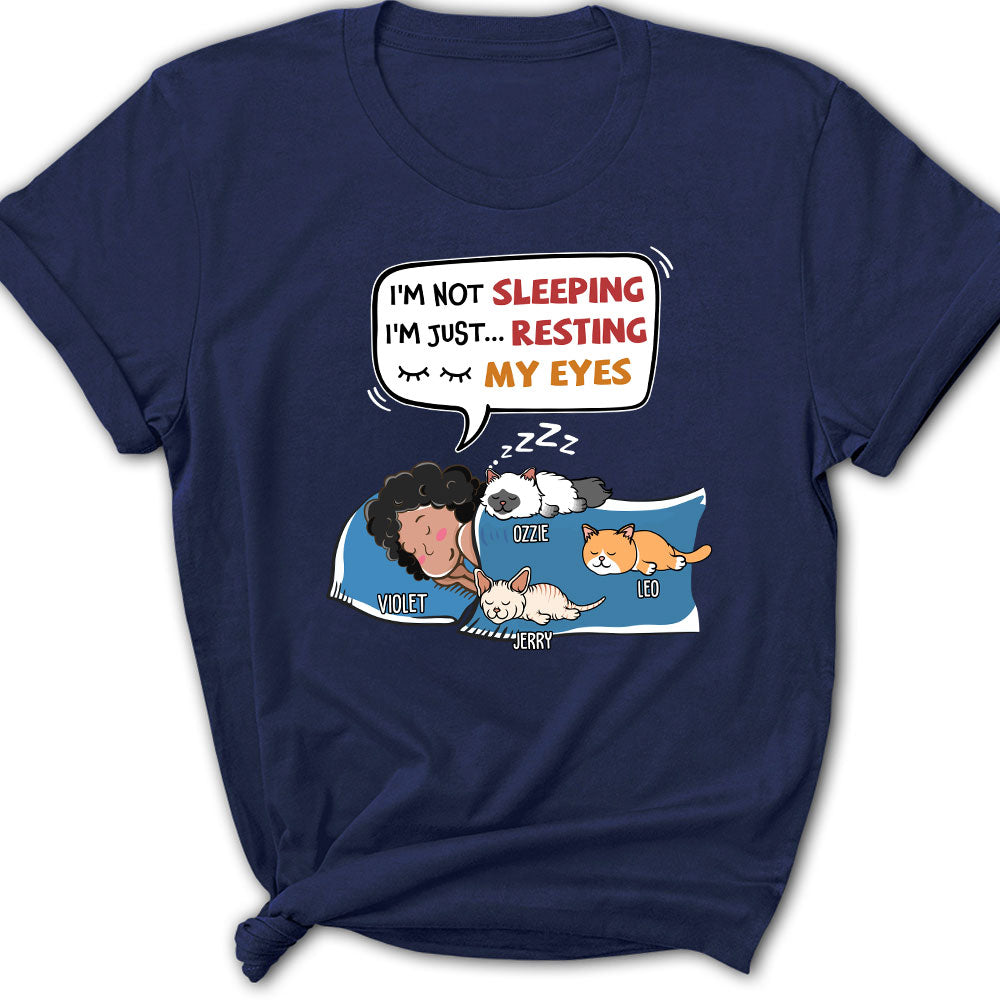 I'm Not Sleeping - Customizable Personalized Women's T-shirt for Pet Lovers