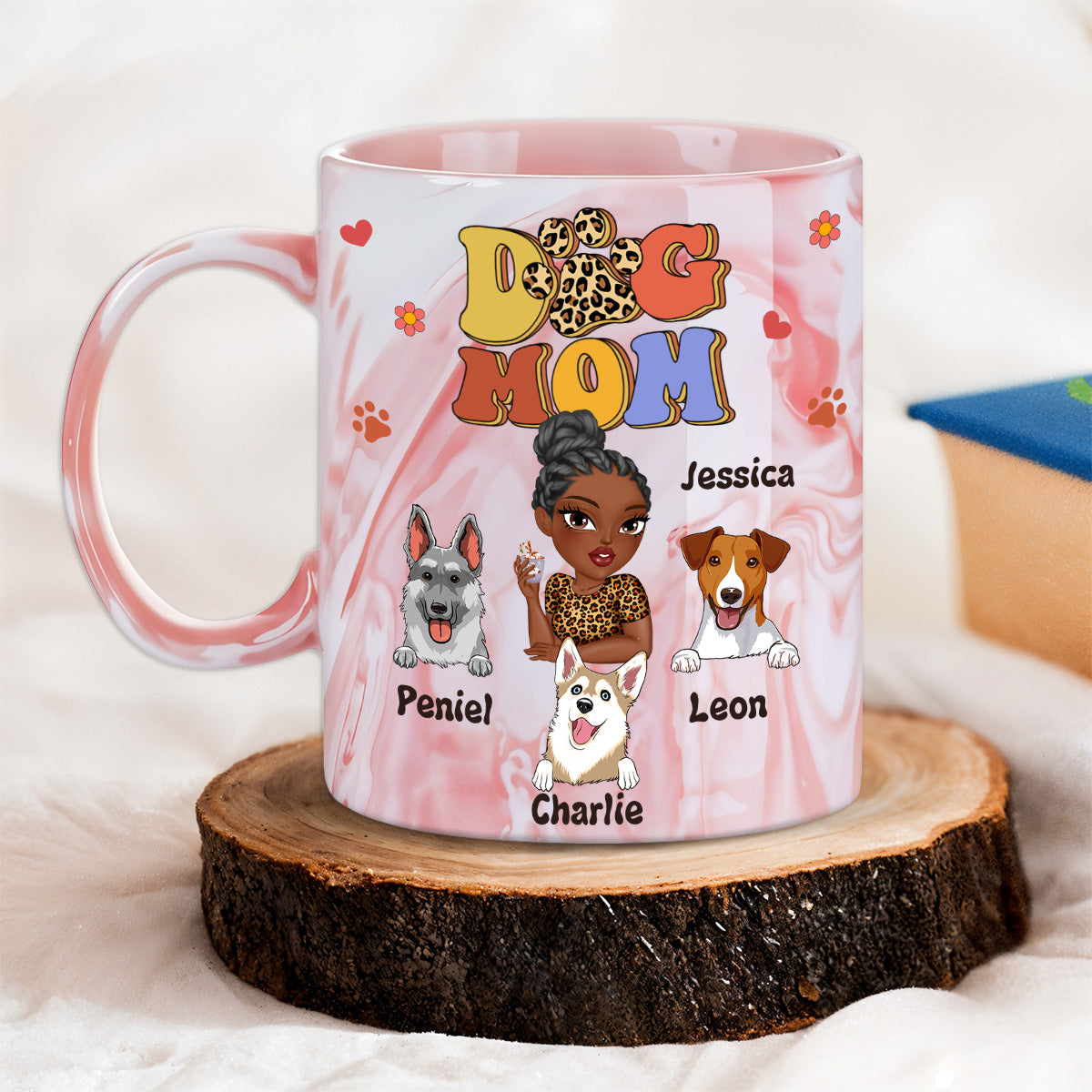 Slay Dog Mama - Exquisite Personalized Custom Pink Marble 11oz Mug