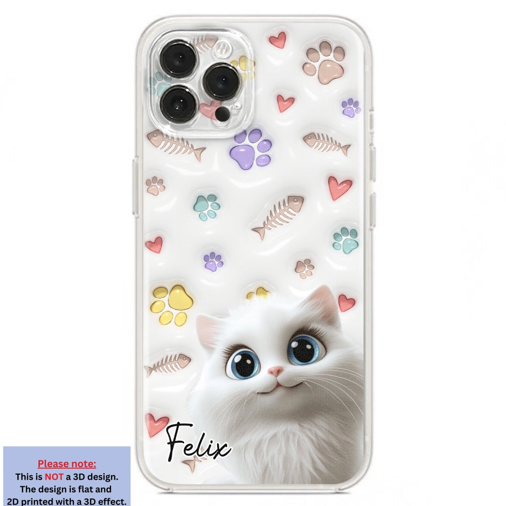 Adorable Baby Cat - Customizable 3D Inflated Effect Personalized Phone Case