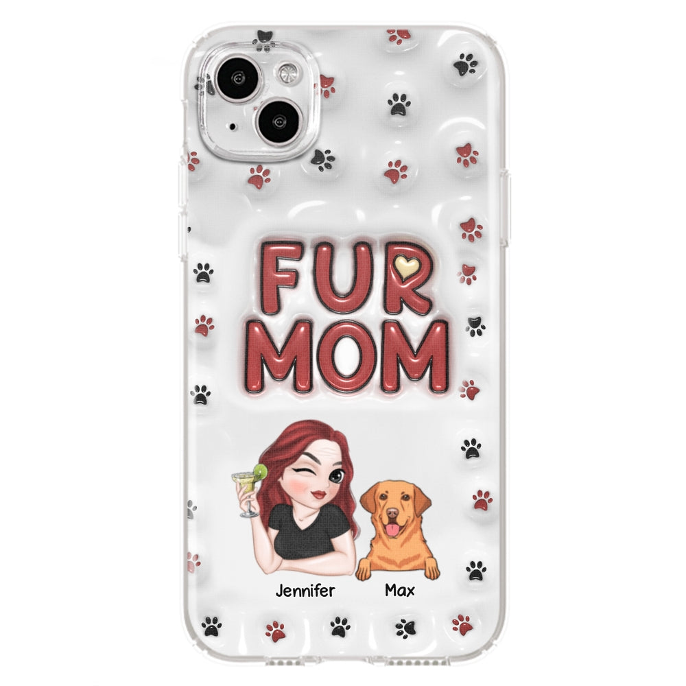 Lovely Fur Mom - Personalized Custom 3D Inflated Effect TPU Phone Case for Smartphones