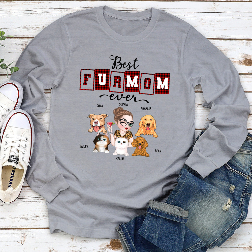 Best Fur Mom Of The Year - Exclusive Personalized Custom Long Sleeve Unisex T-shirt
