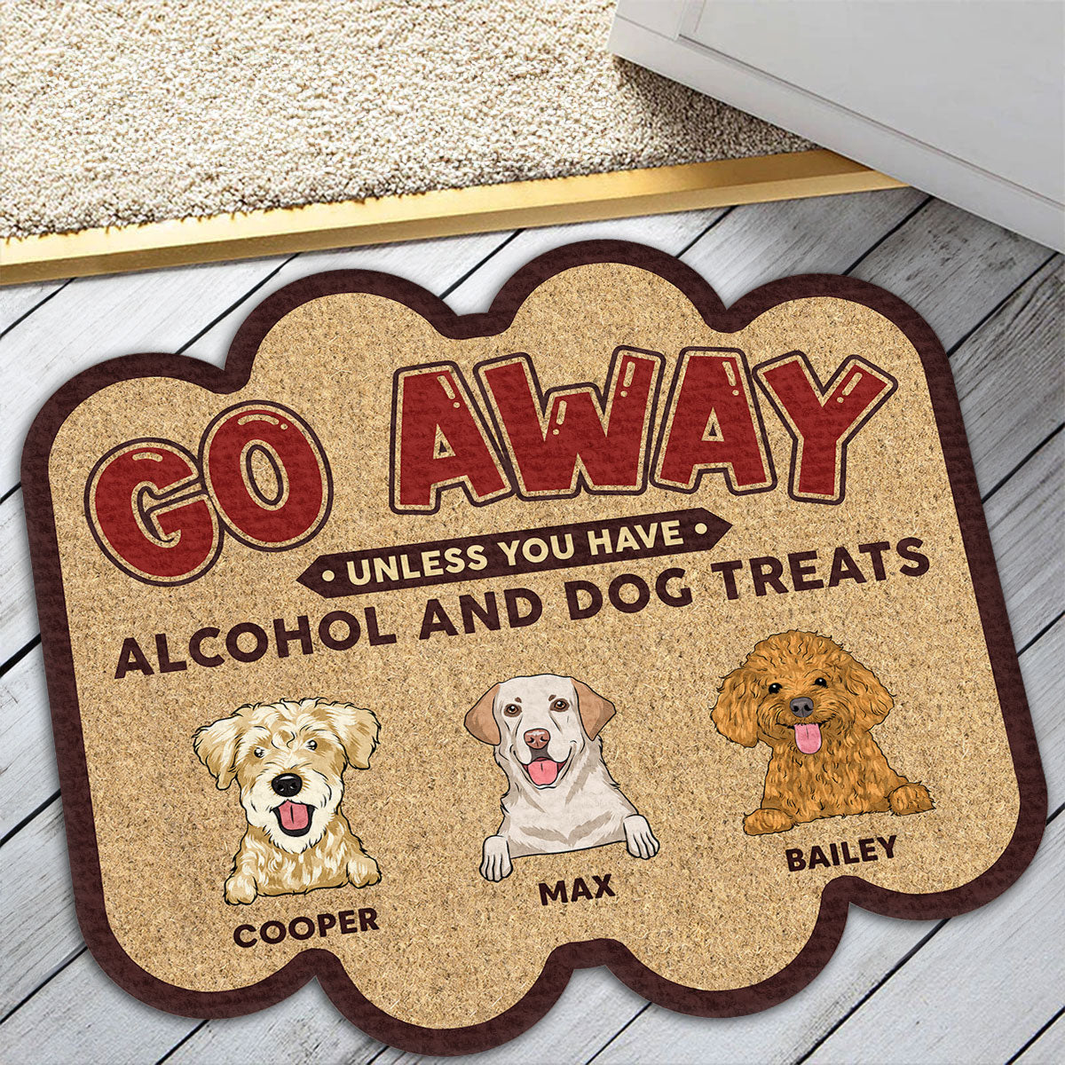 Personalized Custom 'Go Away Unless You Have' Doormat for Pet Lovers