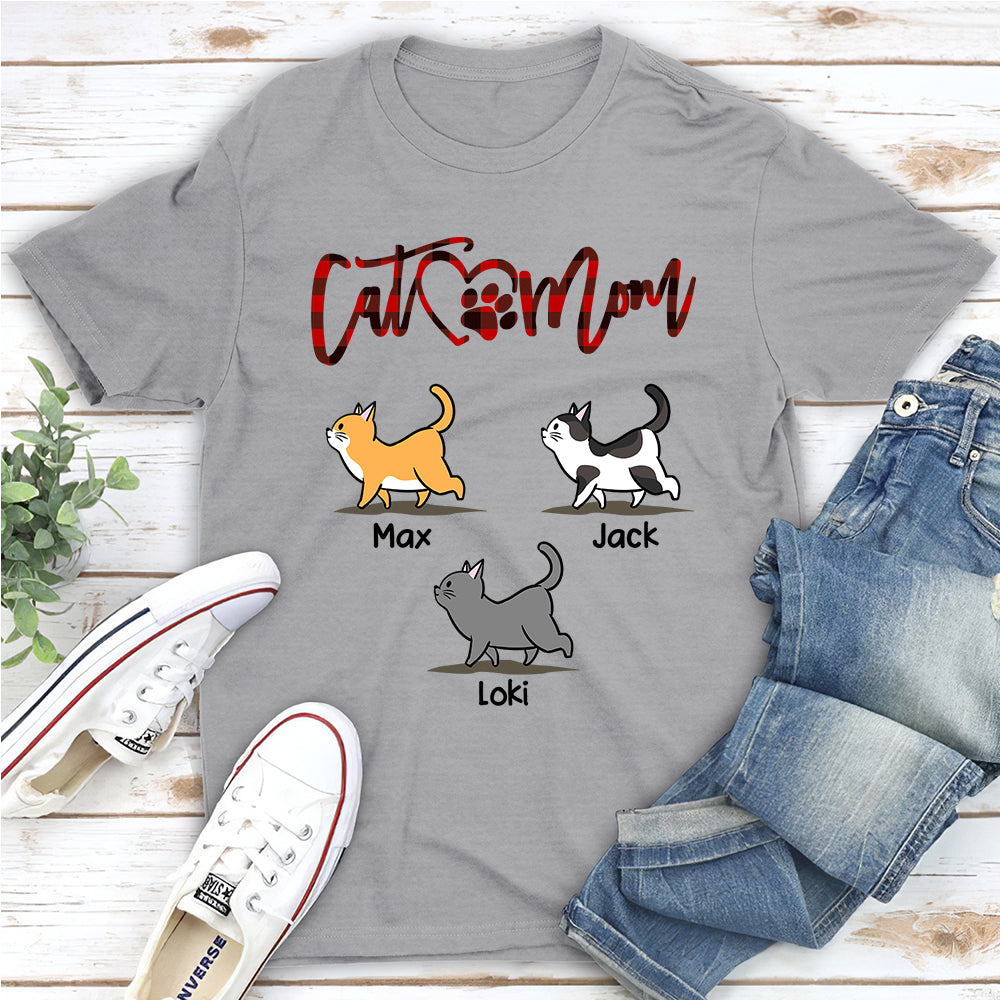 Stylish Patterned Cat Mom Personalized Custom Unisex T-shirt