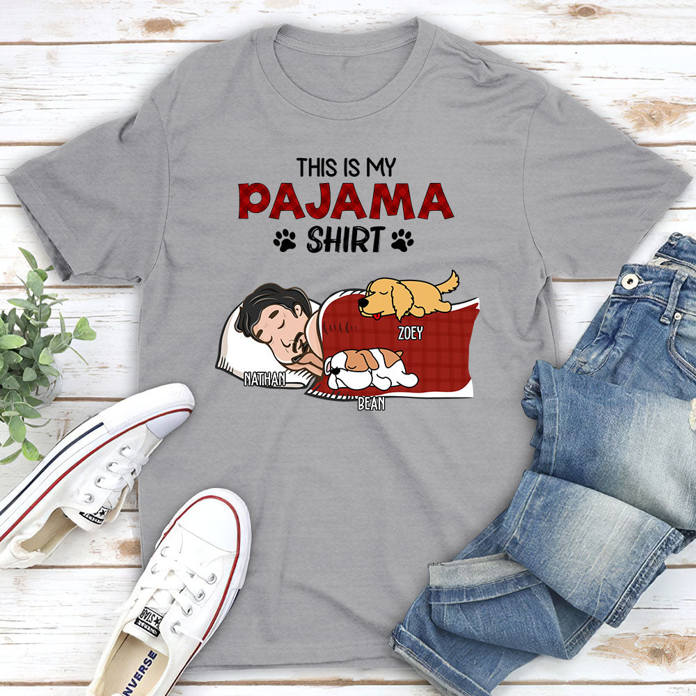 Personalized Custom Unisex Sleeping Pajama T-shirt - Ideal Gift for Pet Lovers