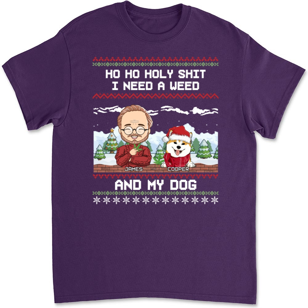 Ho Ho Holy Christmas - Customizable Unisex 5.3 oz Personalized T-shirt for Pet Lovers