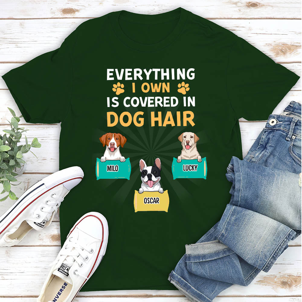 Covered In Dog Hair - Personalized Custom Unisex 5.3 oz T-shirt for Pet Lovers