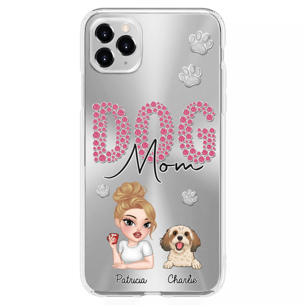 Sparkling Glitter Dog Mom Life - Exquisitely Personalized Custom Phone Case
