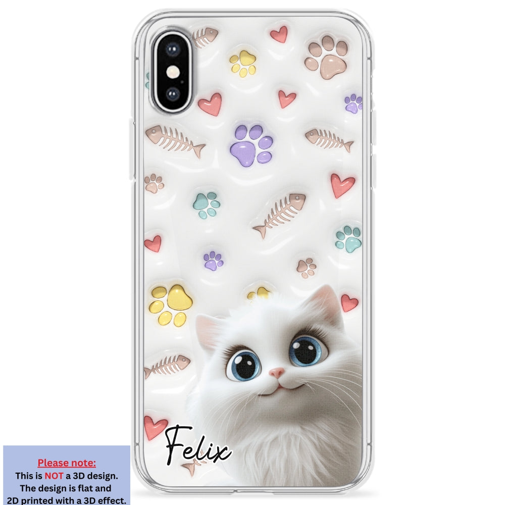 Adorable Baby Cat - Customizable 3D Inflated Effect Personalized Phone Case