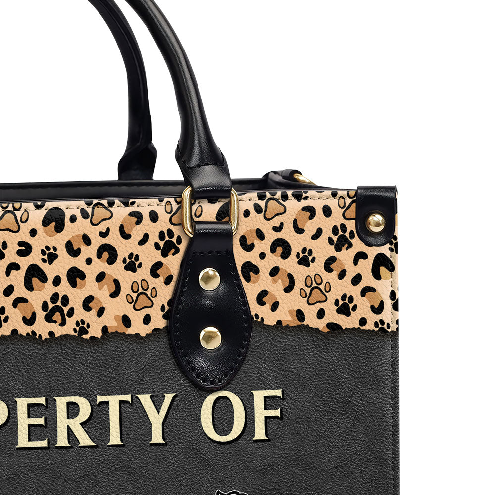 Personalized Custom Leather Handbag - Property Of Your Fur Babies