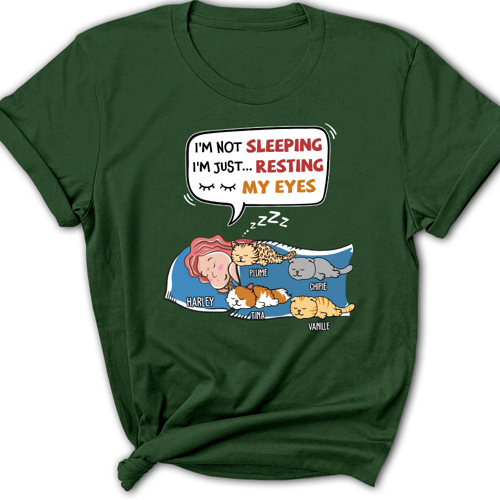 I'm Not Sleeping - Customizable Personalized Women's T-shirt for Pet Lovers