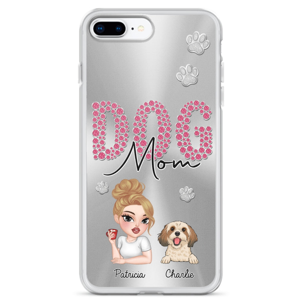 Sparkling Glitter Dog Mom Life - Exquisitely Personalized Custom Phone Case