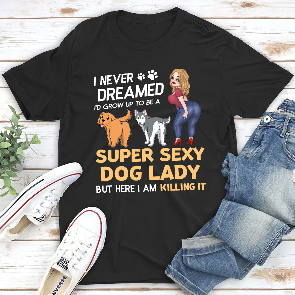 Sexy Dog Lady - Personalized Custom Unisex 5.3 oz Heavy Cotton T-shirt for Pet Lovers