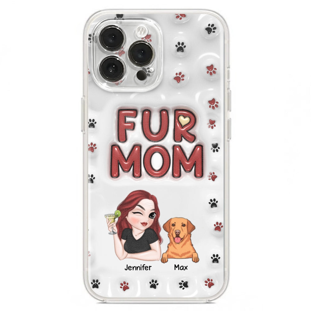 Lovely Fur Mom - Personalized Custom 3D Inflated Effect TPU Phone Case for Smartphones