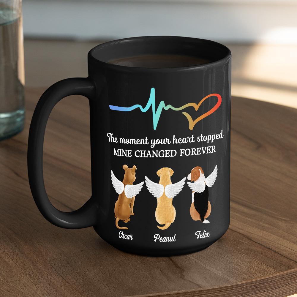 The Moment Your Heart Stopped - Personalized Custom 11oz & 15oz Black Ceramic Coffee Mug for Pet Lovers
