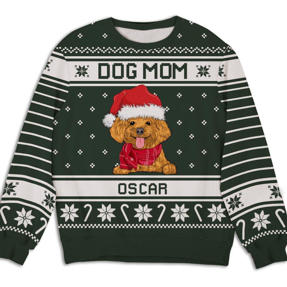 Best Dog Parents - Personalized Custom All-Over-Print Unisex 8.8 oz Polyester Blend Sweatshirt for the Holidays