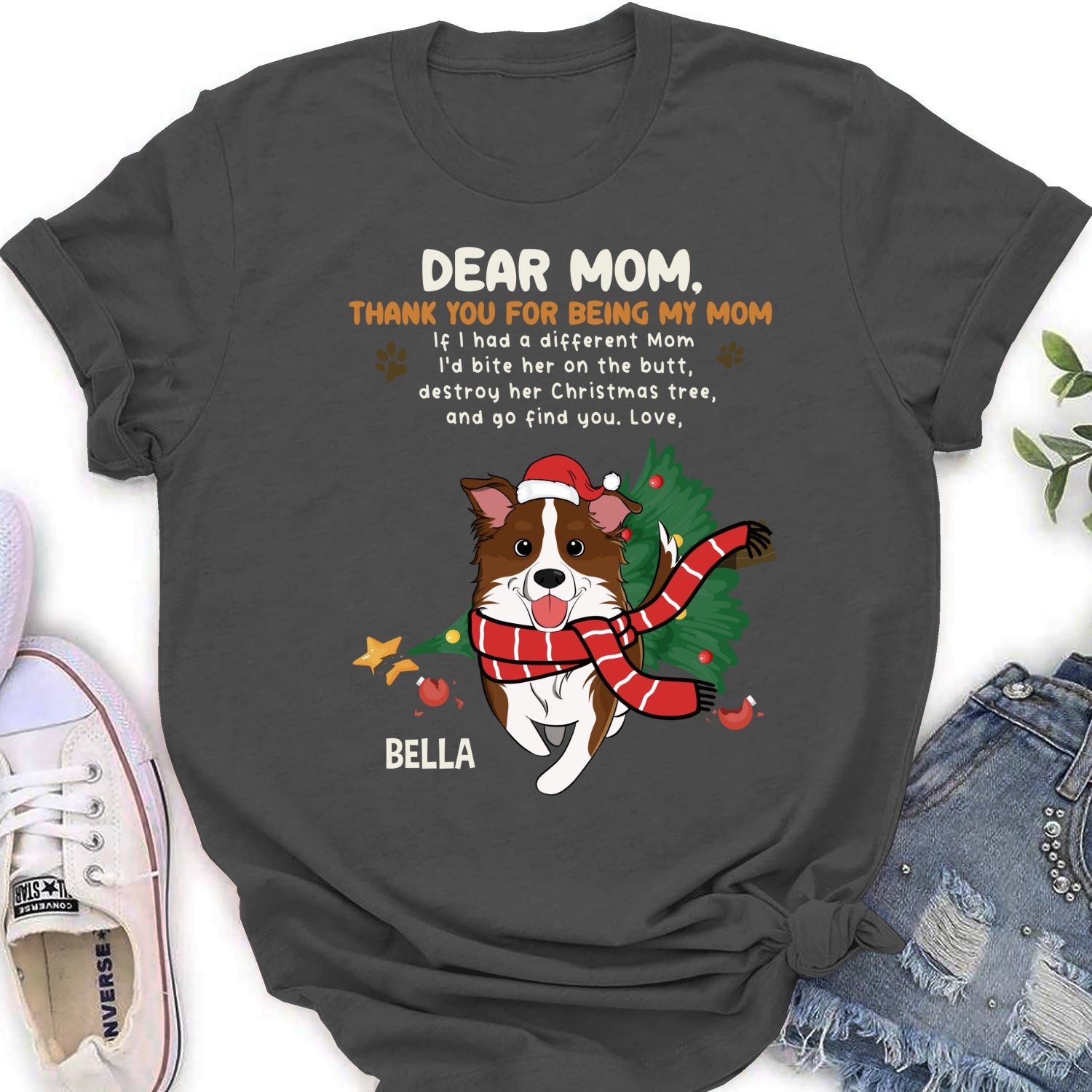 Thank You For Being My Dad Mom - Personalized Custom Women's Cotton Blend T-shirt for Pet Lovers