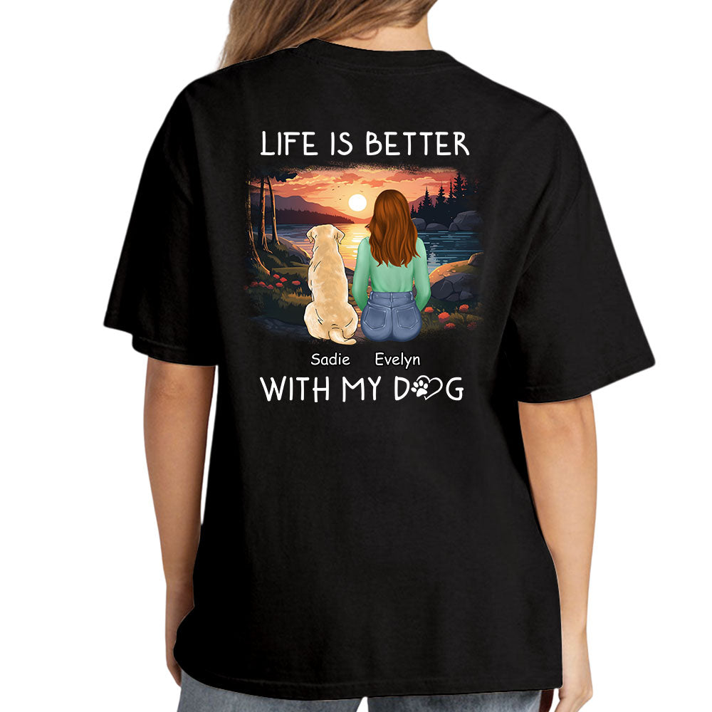 Better With Dogs - Personalized Custom Unisex Heavy Cotton T-shirt for Pet Lovers