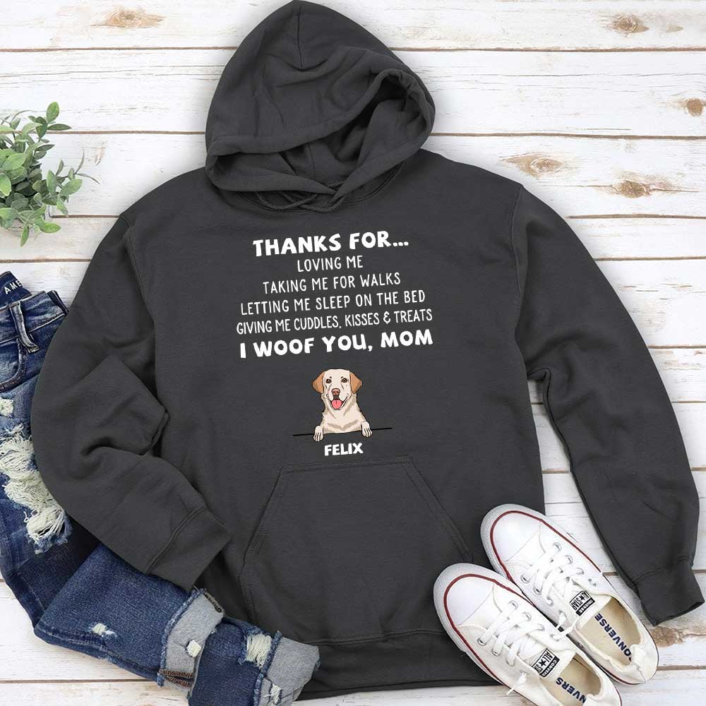 Personalized Custom 'Dog Thanks For...' Unisex 8.0 oz Hoodie - Ideal Gift for Pet Lovers