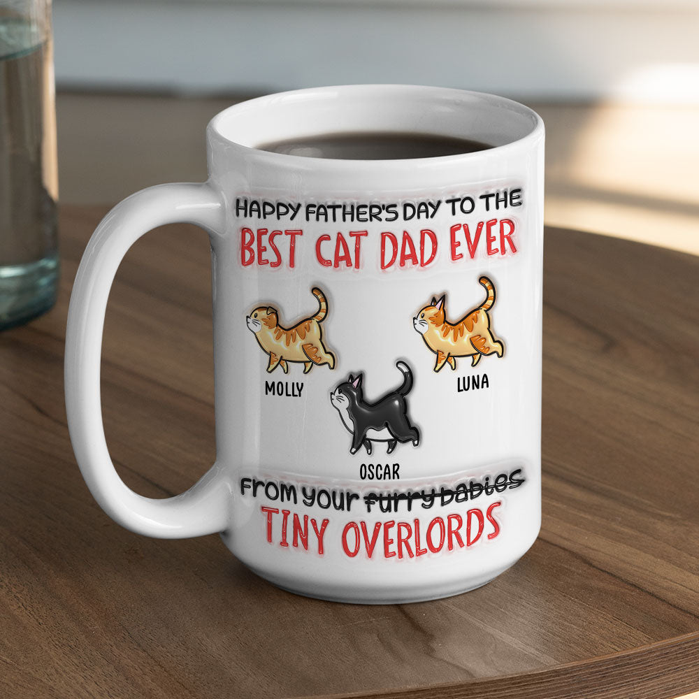 Happy Fathers Day! Personalized Custom 3D Inflated Effect Mug for the Best Cat Dad