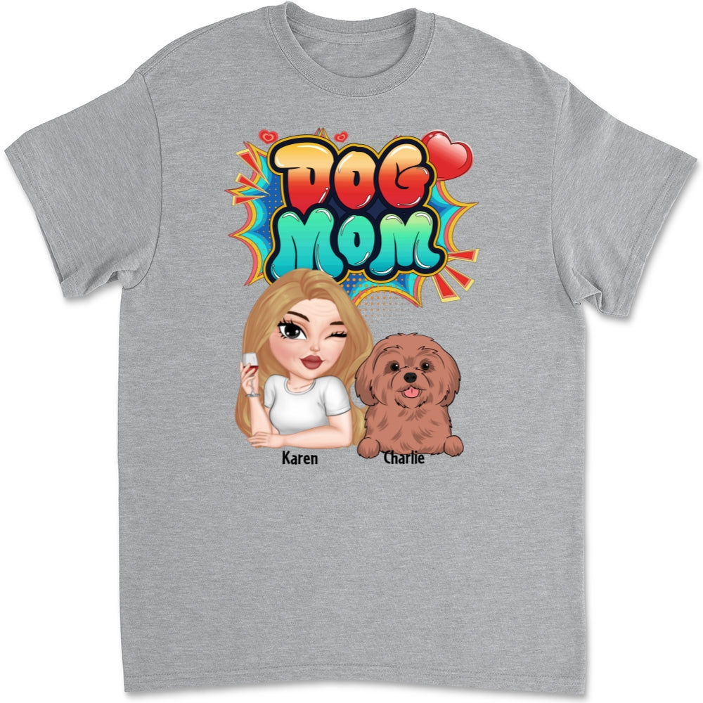 Sweet Dog Mom - Customizable Personalized Unisex 5.3 oz T-Shirt for Pet Lovers