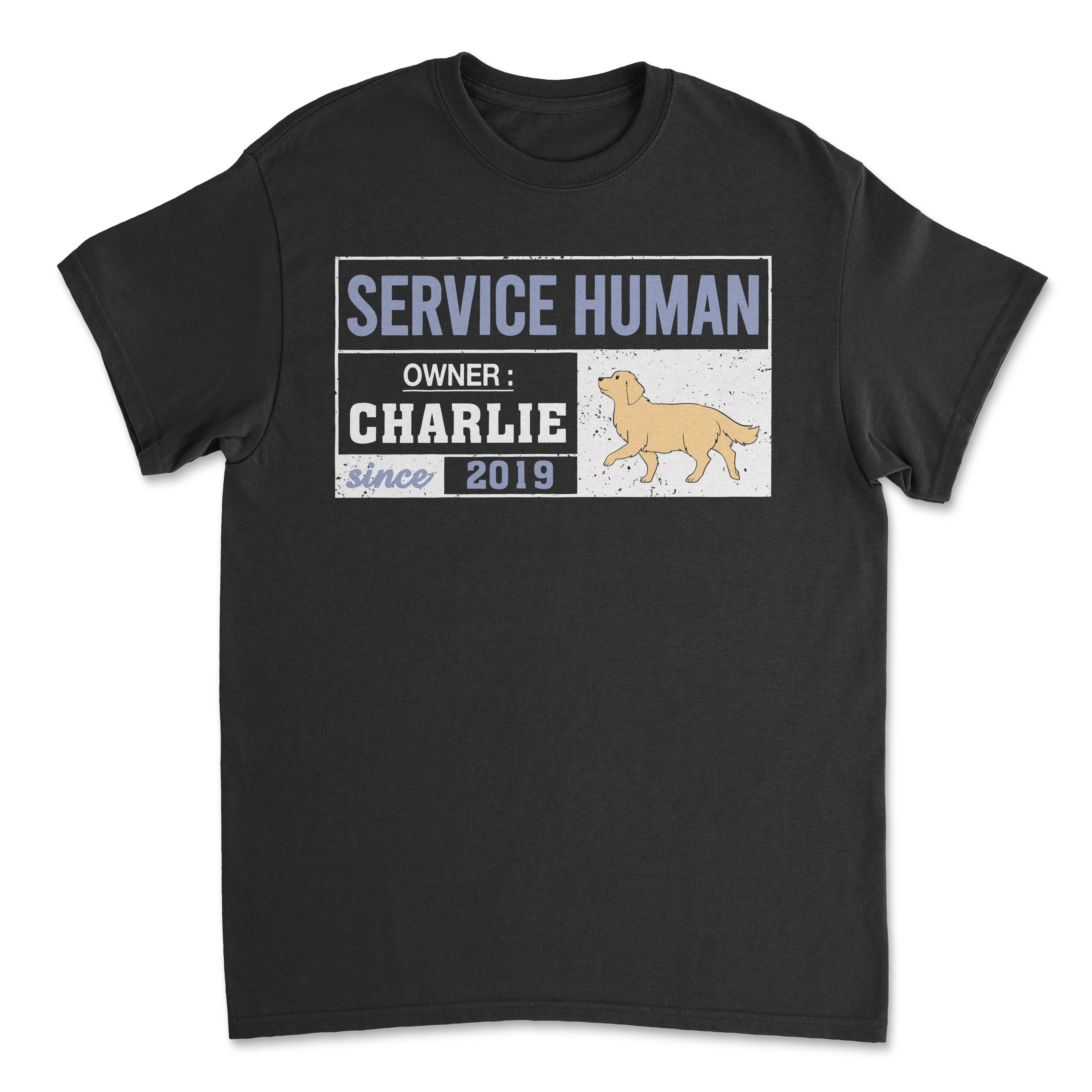 Service Human Since - Personalized Custom Unisex 5.3 oz T-shirt for Pet Lovers