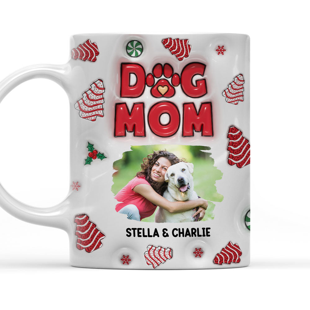 Dog Mom Tree Cake Personalized Custom 3D Inflated Effect Ceramic Mug - 11oz & 15oz