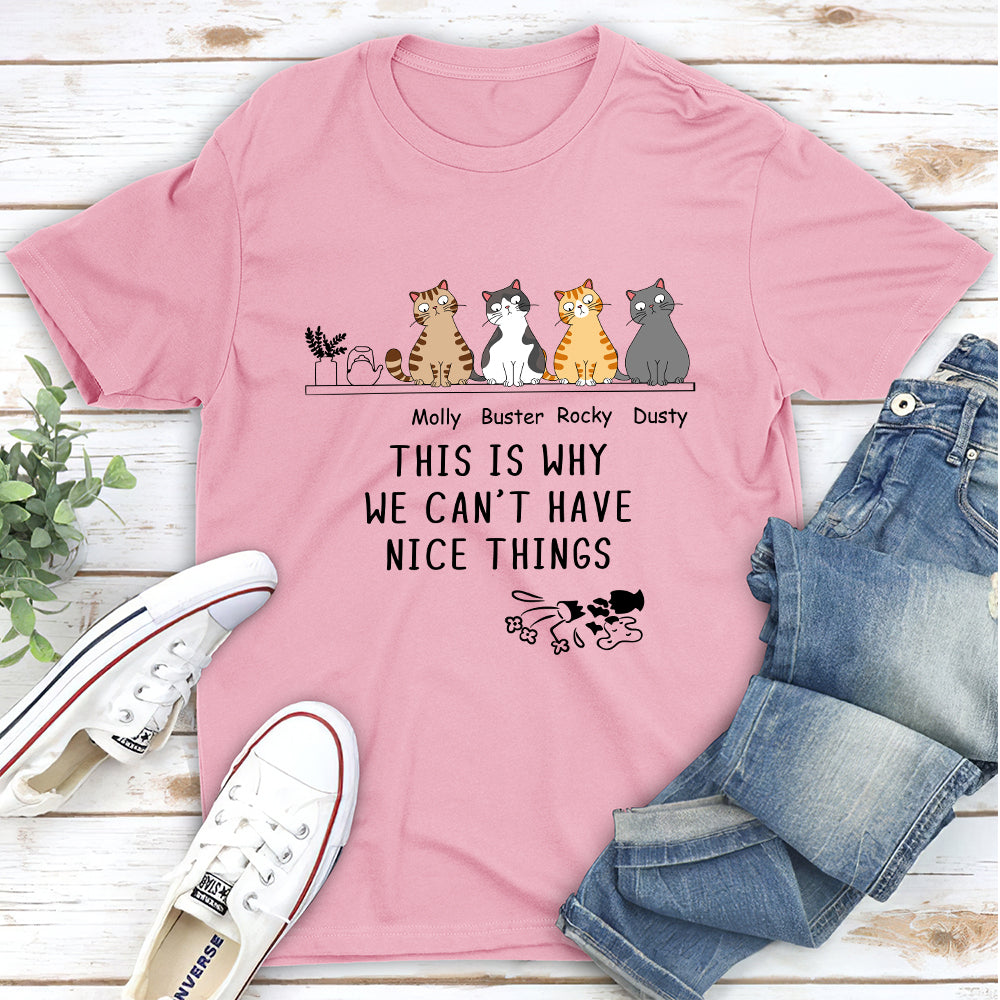 The Naughty Cats - Personalized Custom Unisex 5.3 oz T-shirt for Pet Lovers
