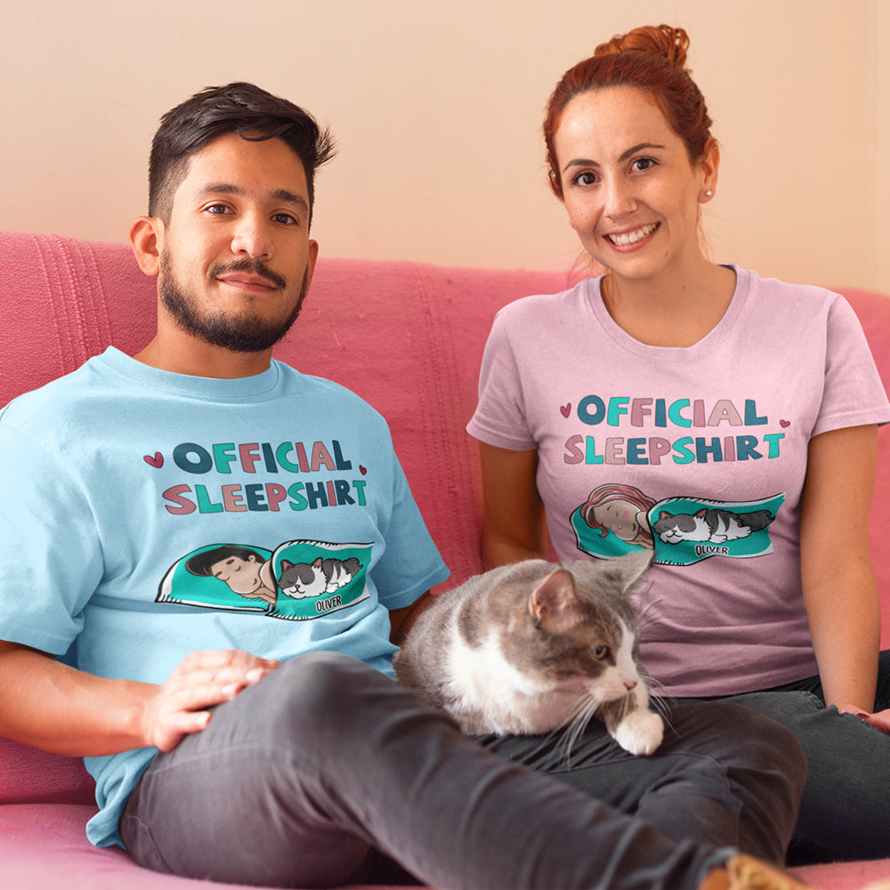 Cat Official Personalized Custom Premium Sleepshirt - Men's 4.2 oz Lightweight T-shirt