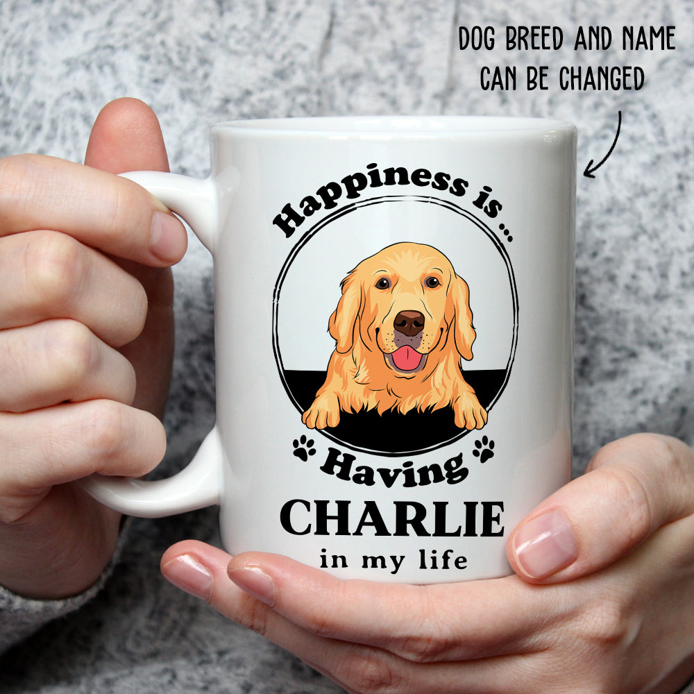 Personalized Custom Happiness Is - Coffee Mug for Pet Lovers