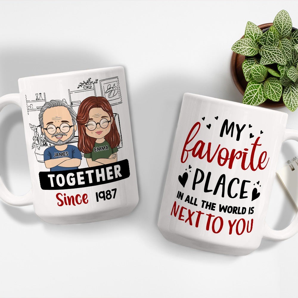 Next To You - Customizable Personalized Coffee Mug for Couples
