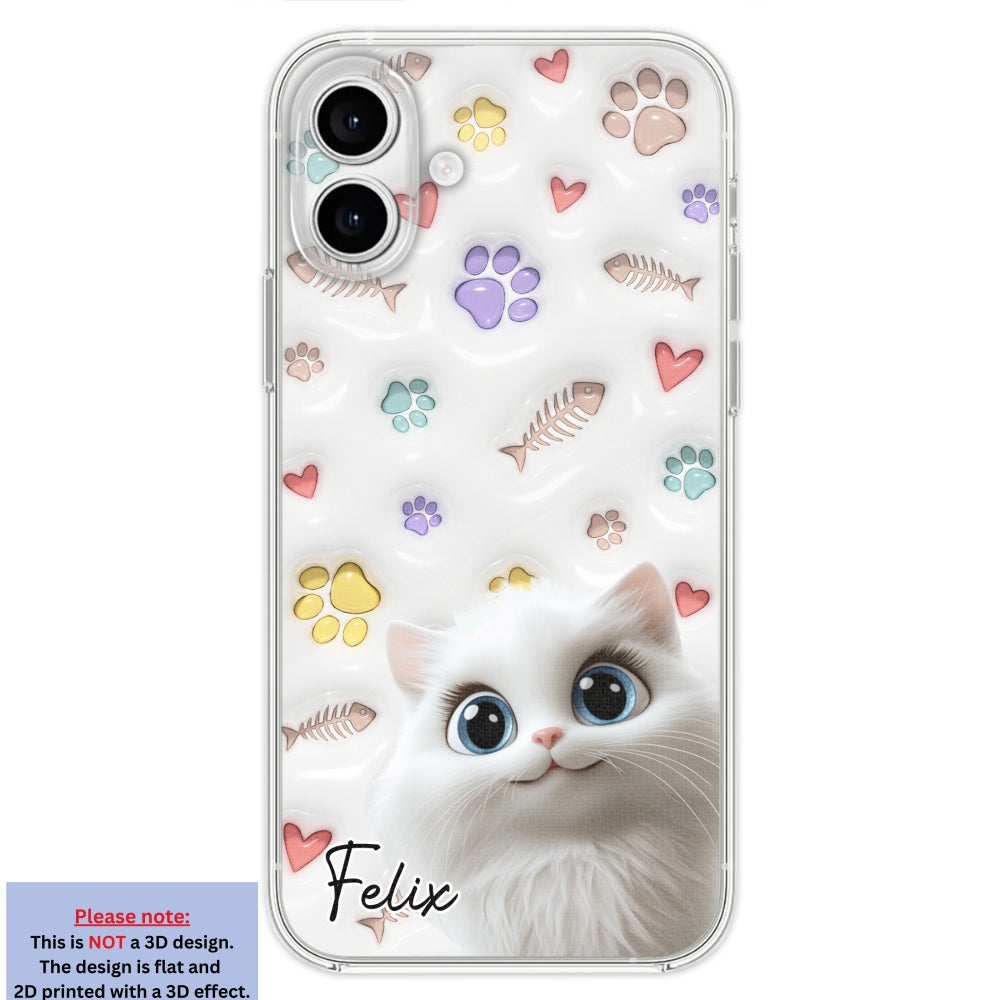 Adorable Baby Cat - Customizable 3D Inflated Effect Personalized Phone Case