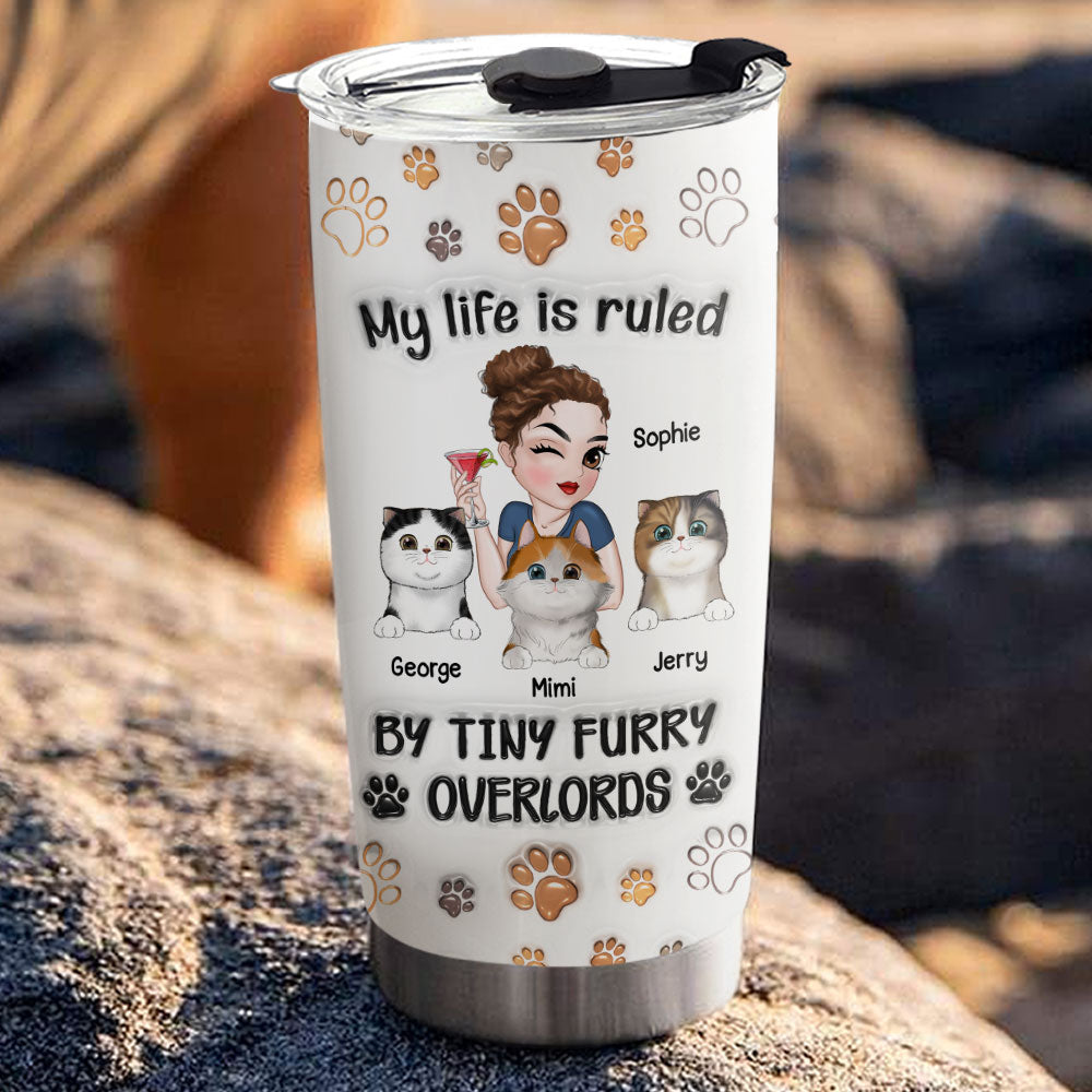 My Cats Rule My Life - Personalized Custom 3D Inflated Effect 20oz Stainless Steel Tumbler for All Occasions