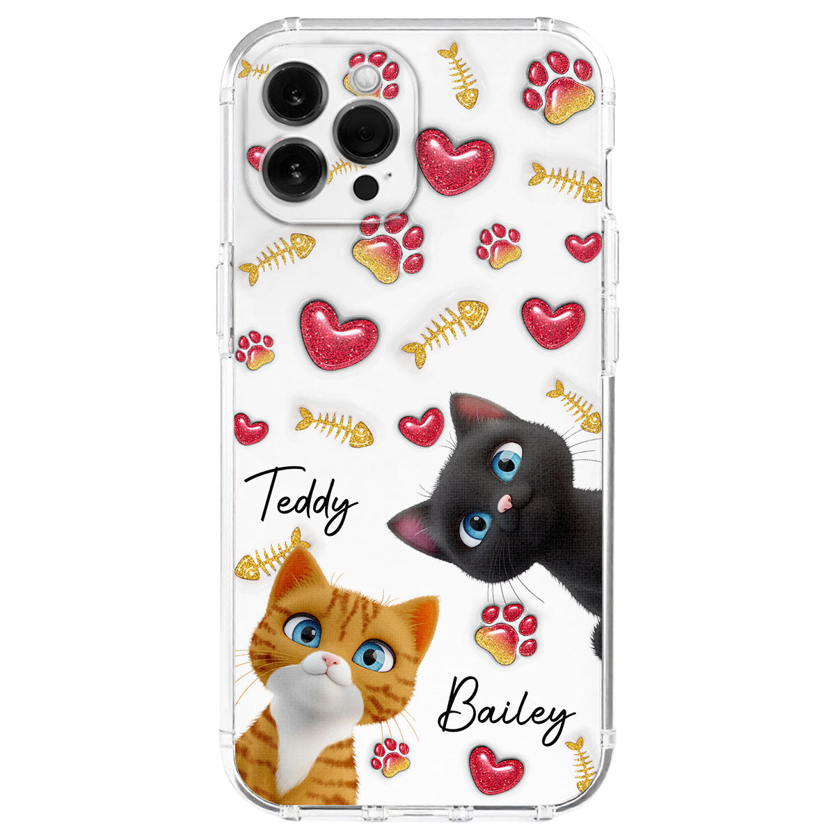 My Adorable Baby Cats - Customizable 3D Inflated Effect Personalized Phone Case for All Smartphones