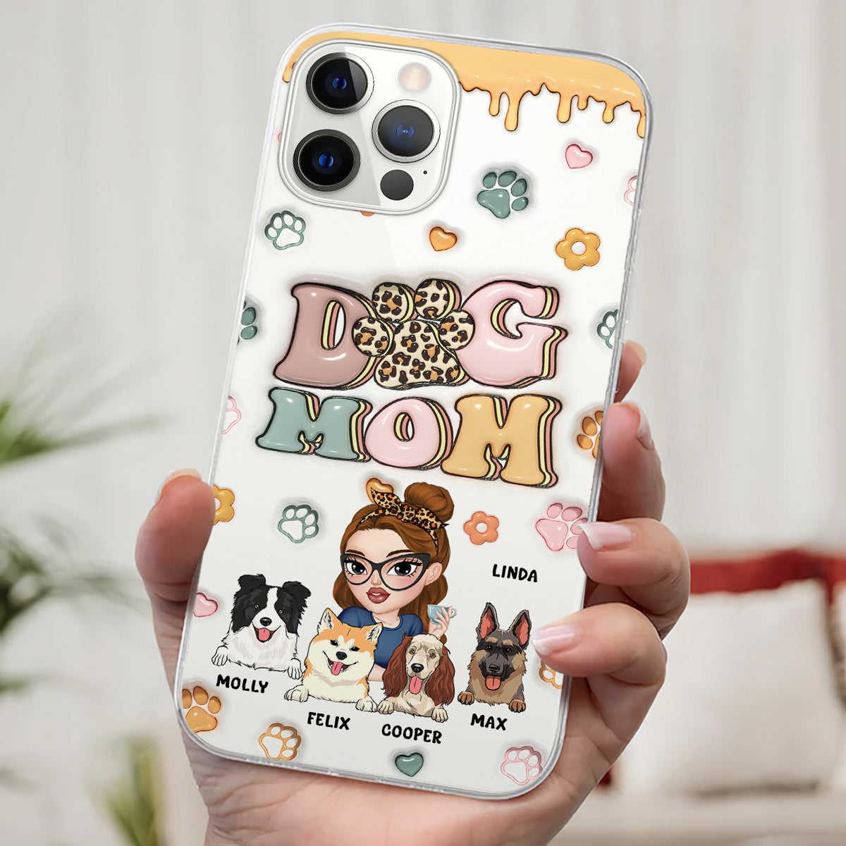 Dog Mama - Stunning Personalized Custom 3D Inflated Effect Phone Case for All Smartphones