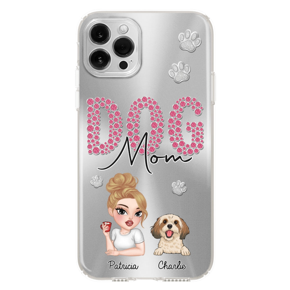 Sparkling Glitter Dog Mom Life - Exquisitely Personalized Custom Phone Case