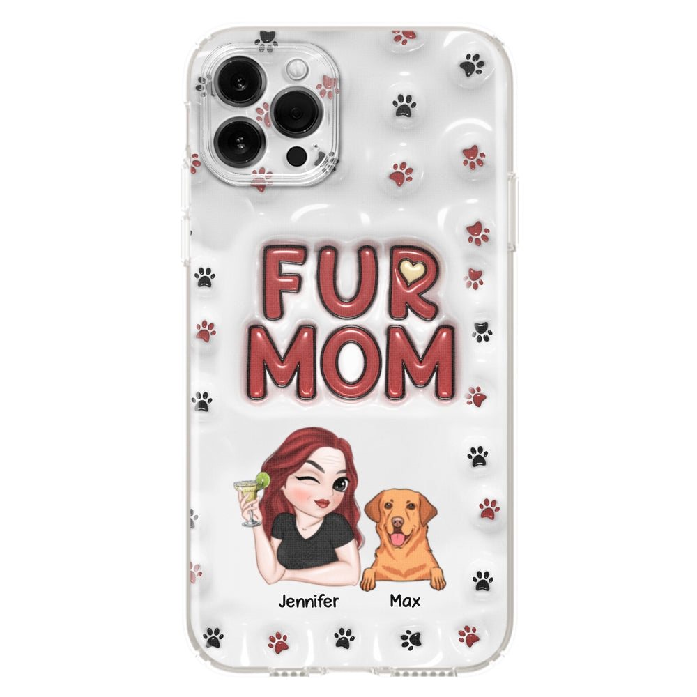 Lovely Fur Mom - Personalized Custom 3D Inflated Effect TPU Phone Case for Smartphones