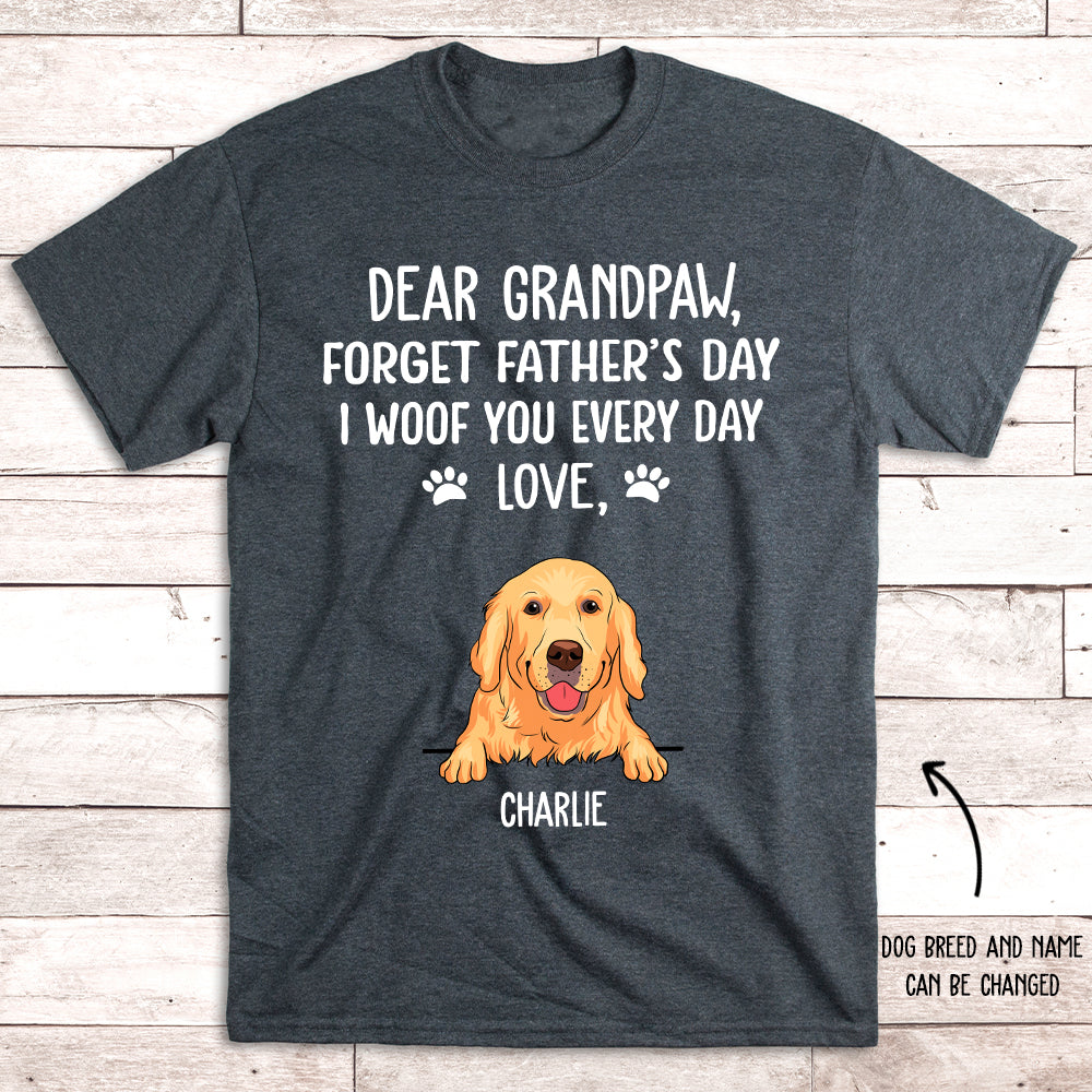 I Woof You Grandpaw - Personalized Custom Unisex Heavy Cotton T-shirt for Pet Lovers