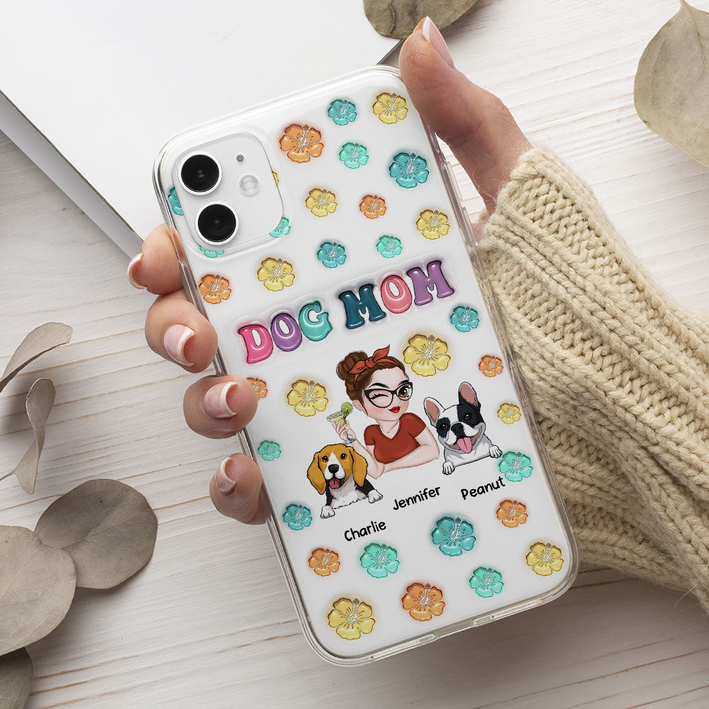 Dog Mom Summer: Exclusive Personalized Custom 3D Inflated Effect Phone Case for Stylish Protection
