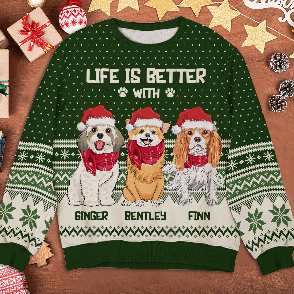 Better Life - Personalized Custom All-Over-Print Unisex 8.8 oz Sweatshirt for Pet Lovers