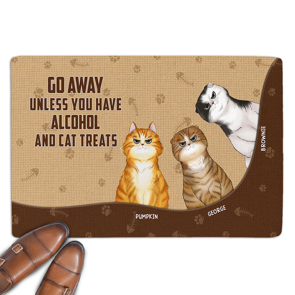 Go Away Unless - Personalized Custom Cat Picture Doormat for Pet Lovers