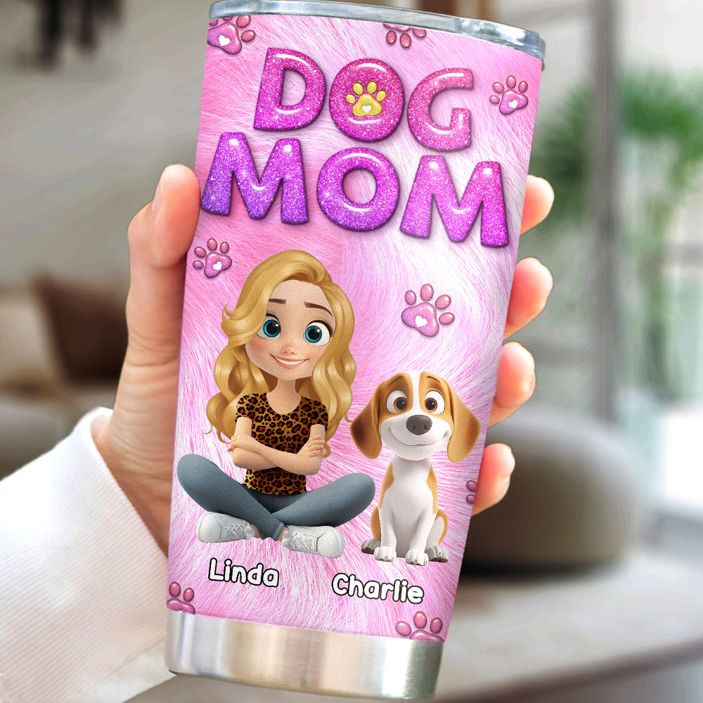 Adorable Personalized Custom 3D Inflated Effect Tumbler for Dog Moms