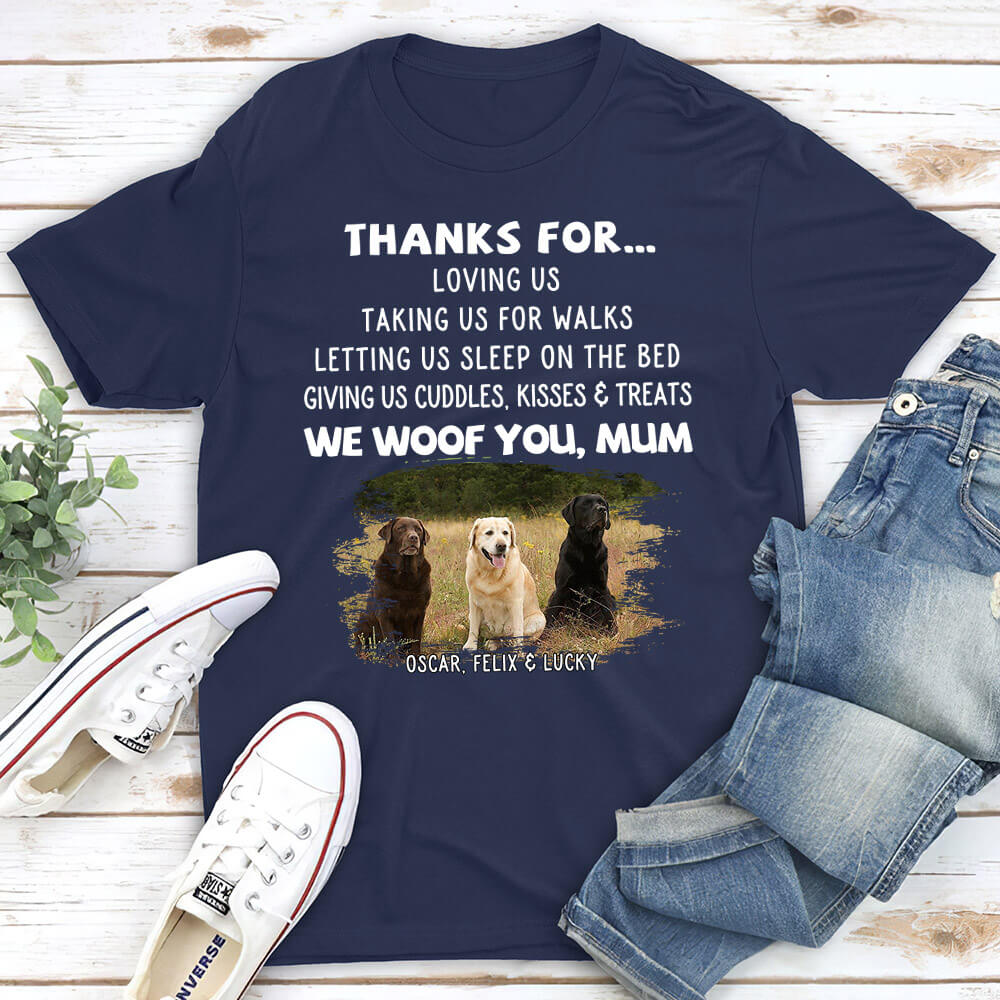 Dog Thanks For Photo - Personalized Custom Unisex 5.3 oz T-shirt for Pet Lovers