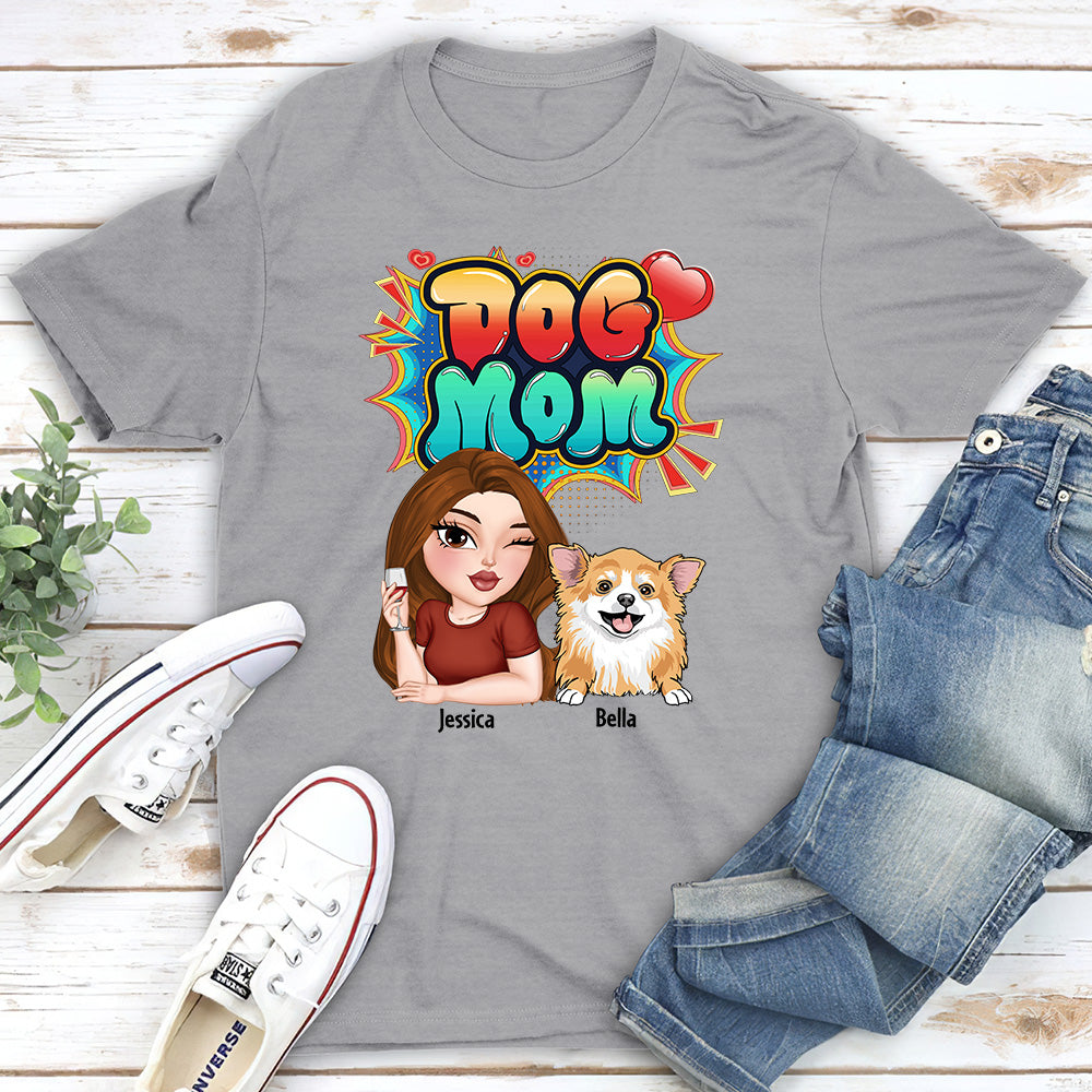 Sweet Dog Mom - Customizable Personalized Unisex 5.3 oz T-Shirt for Pet Lovers