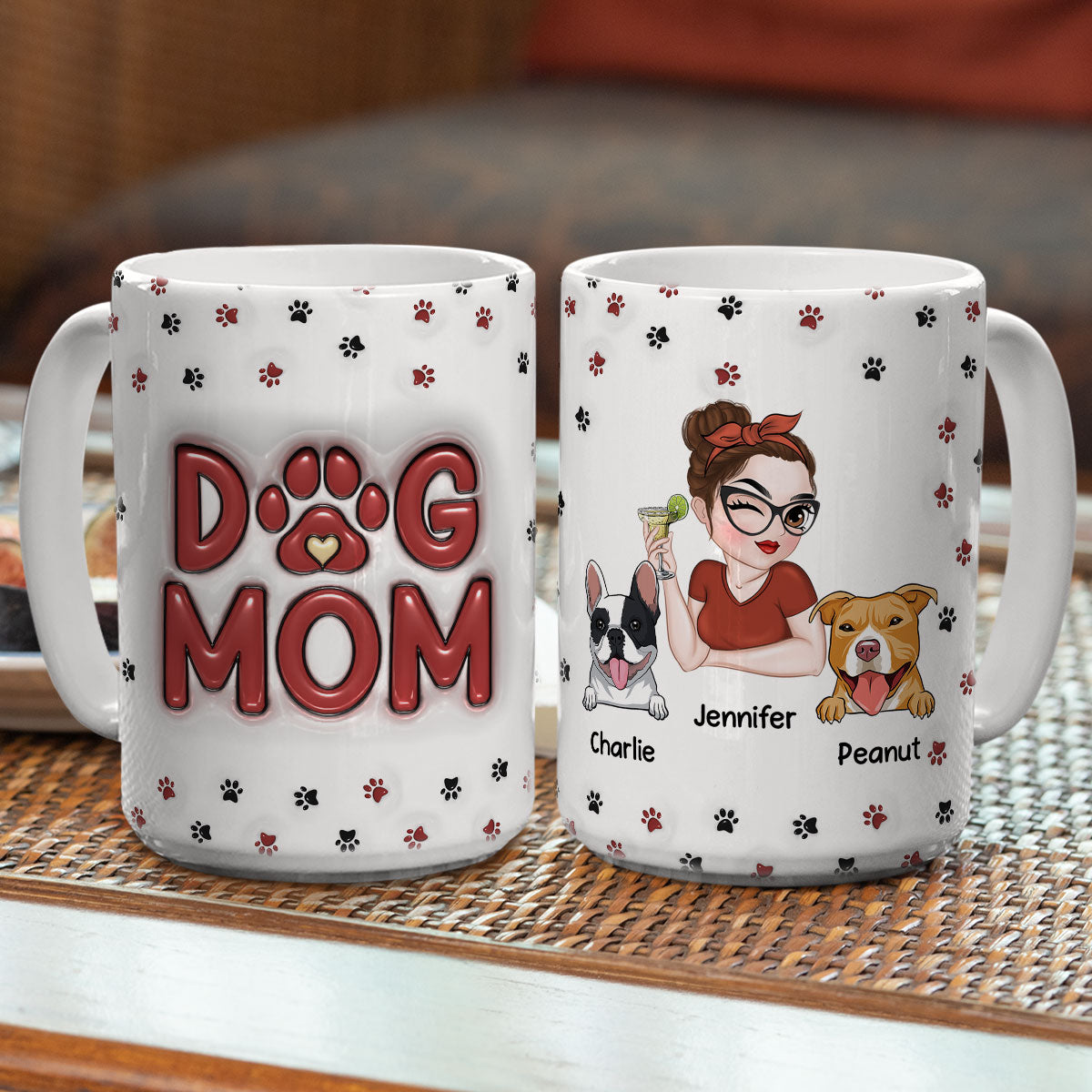 Exquisite Personalized Custom 3D Inflated Effect Lovely Dog Mom Mug