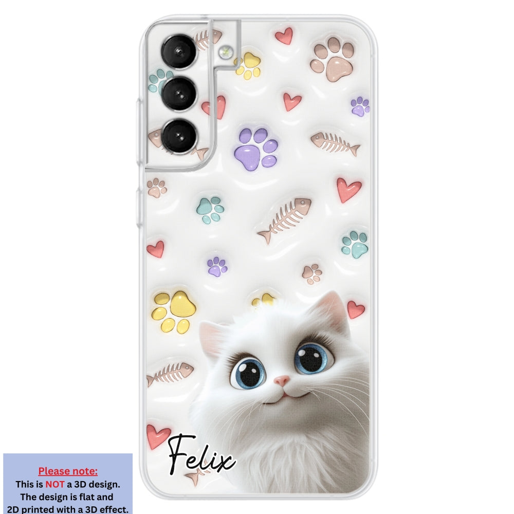 Adorable Baby Cat - Customizable 3D Inflated Effect Personalized Phone Case